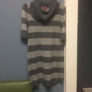 Sweater dress cowl neck